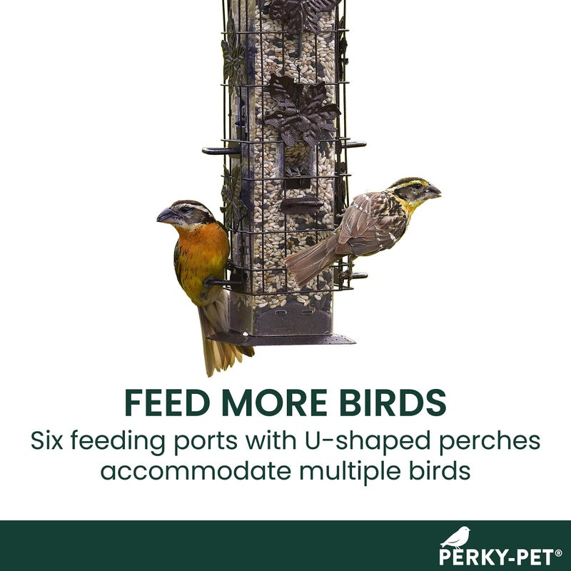Perky-Pet 336-1SR Squirrel-Be-Gone Squirrel Proof Bird Feeder, 2LB, Outdoor Wild Bird Feeder with Weight-Activated Perches - Image 4
